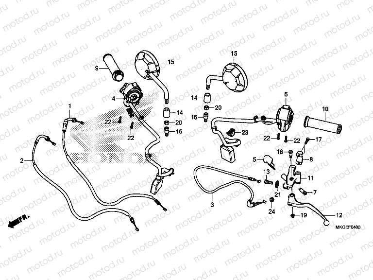 F-4 HANDLE LEVER & SWITCH & CABLE & MIRROR