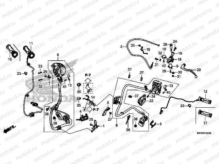 F-4 HANDLE LEVER, SWITCH & CABLE (MT)