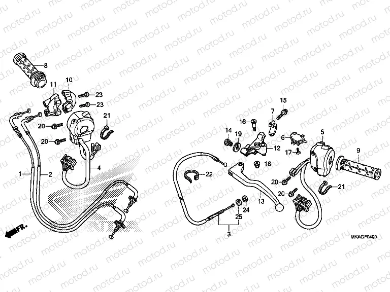 F-4 HANDLE LEVER / SWITCH / CABLE (NC750S / SA)