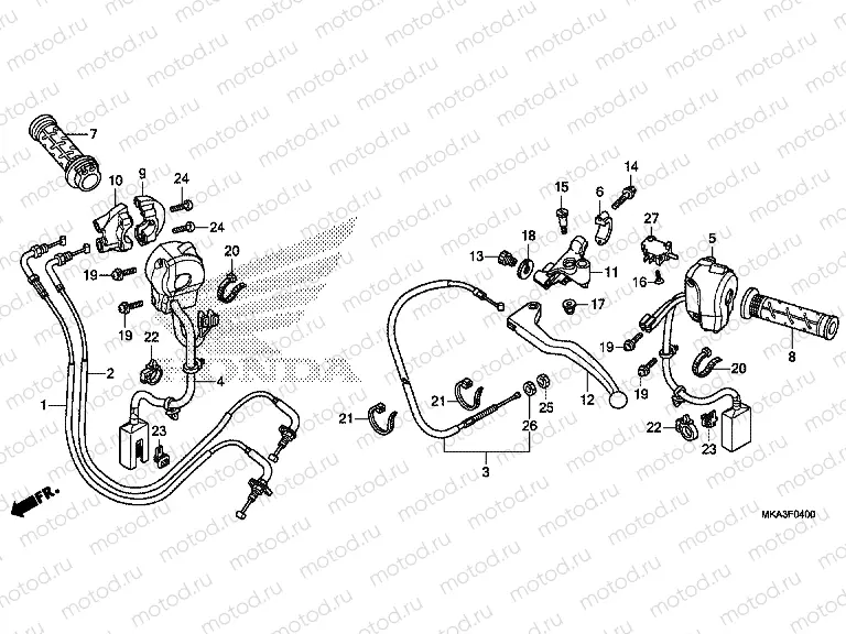 F-4 HANDLE LEVER / SWITCH / CABLE (NC750X / XA)