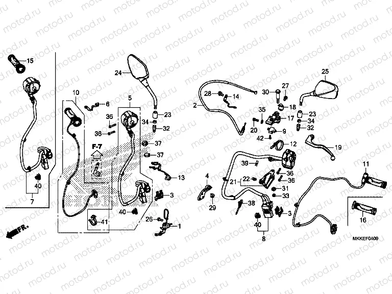 F-4 HANDLE LEVER/SWITCH/CABLE (CRF1000A/A2/AL/AL2)