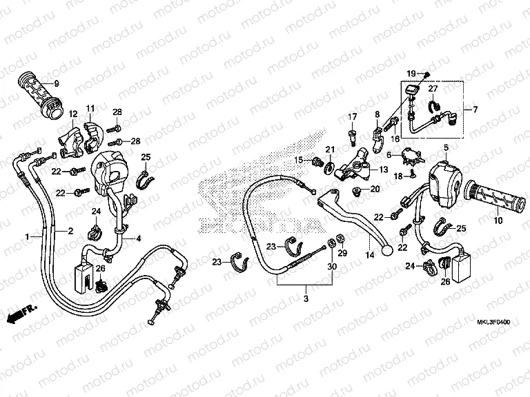 F-4 HANDLE LEVER/SWITCH/CABLE (NC750XA)