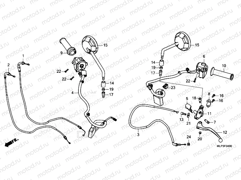 F-4 HANDLE LEVER/SWITCH/CABLE/MIRROR