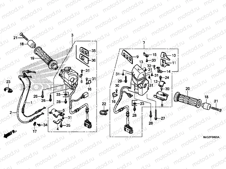 F-4 HANDLE SWITCH (GL1800B-2GS / E / ED / F / RU)