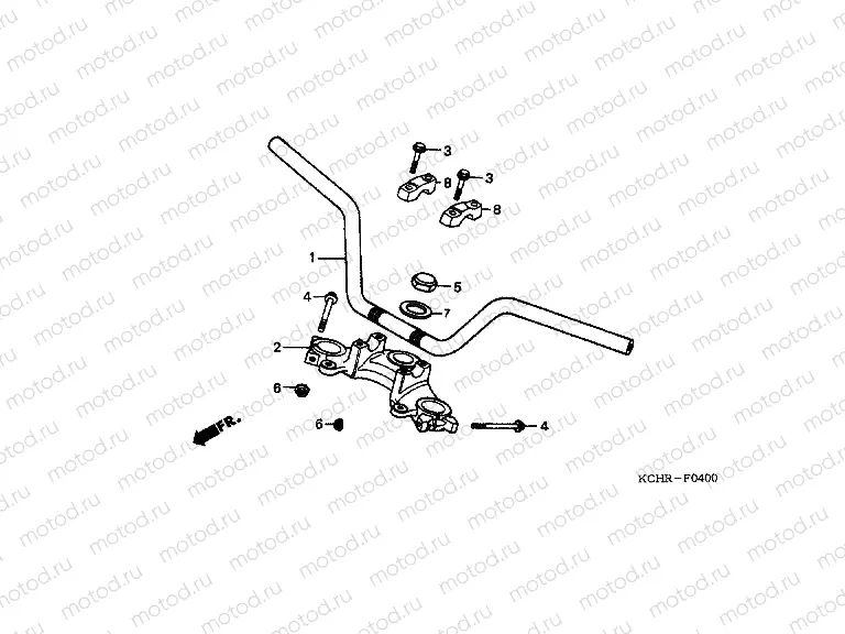 F-4 STEERING BAR TUBE / UPPER BRIDGE