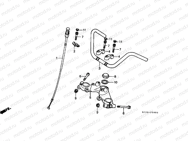 F-4 STEERING BAR TUBE / UPPER BRIDGE