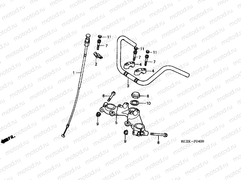 F-4 STEERING BAR TUBE / UPPER BRIDGE
