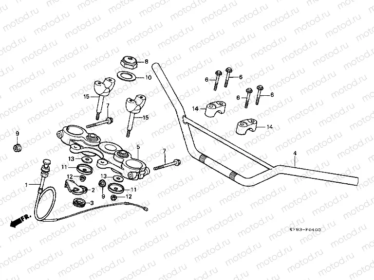 F-4 STEERING BAR TUBE / UPPER BRIDGE