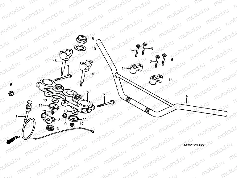 F-4 STEERING BAR TUBE / UPPER BRIDGE