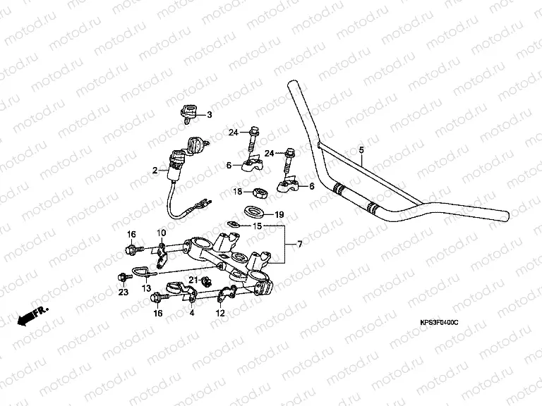 F-4 STEERING BAR TUBE / UPPER BRIDGE