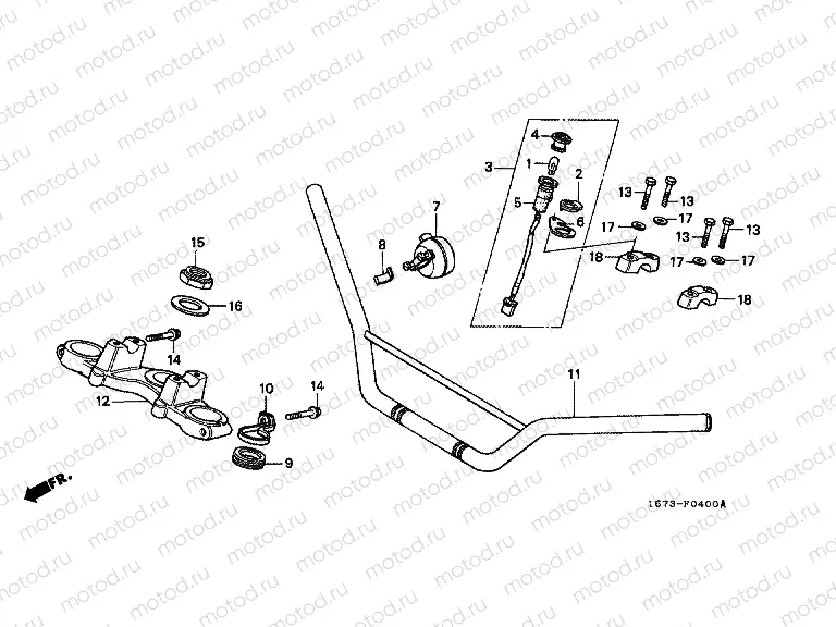F-4 STEERING BAR TUBE / UPPER BRIDGE
