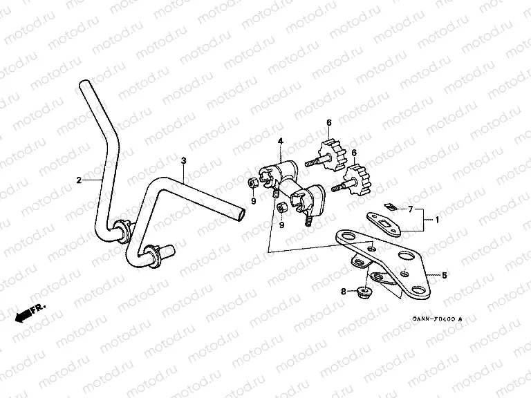 F-4 STEERING BAR TUBE / UPPER BRIDGE
