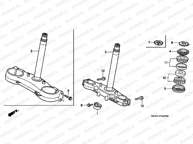 F-4 STEERING WHEEL (CR125RL / RM / RN / RP / RR)