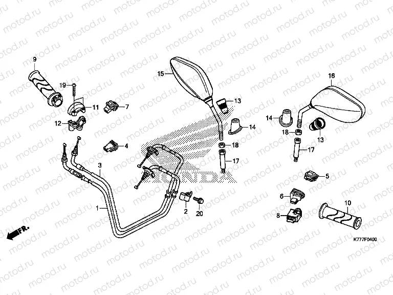 F-4 SWITCH/CABLE/MIRROR