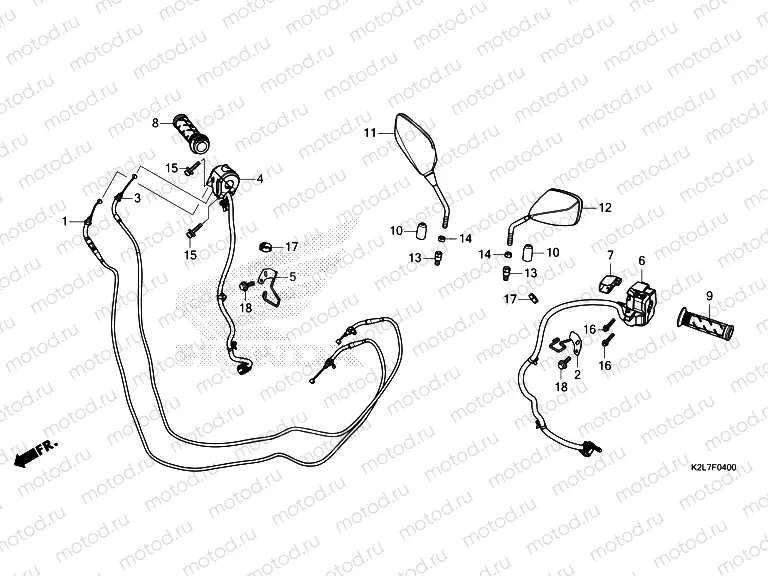 F-4 SWITCH/GRIP/CABLE/MIRROR