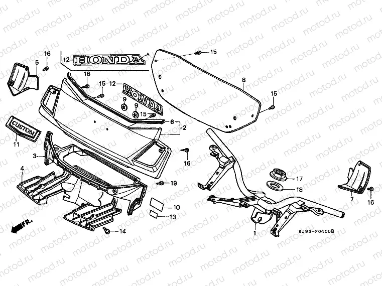 F-4 TIE ROD TUBE / HANDLE COVER (CH125E / G)