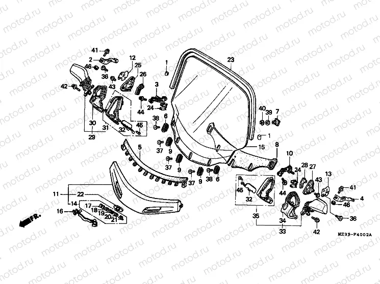 F-40-2 WINDSCREEN (GL1500AS / AT)