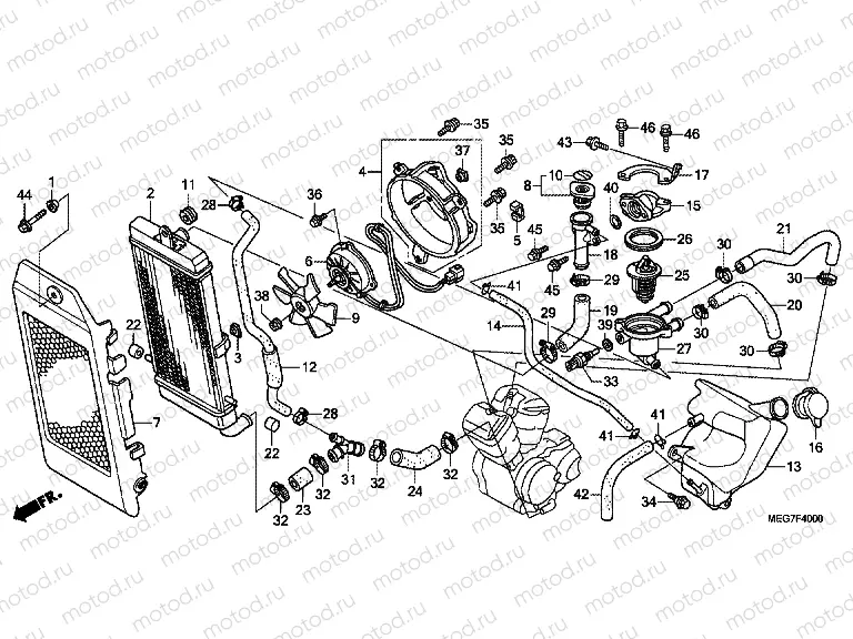 F-40 RADIATOR (VT750C2B / C2S / CS / C / CA)