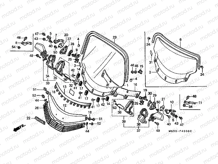 F-40 WINDSCREEN / REAR MIRROR (GL1500J / K / L / AM / AN)