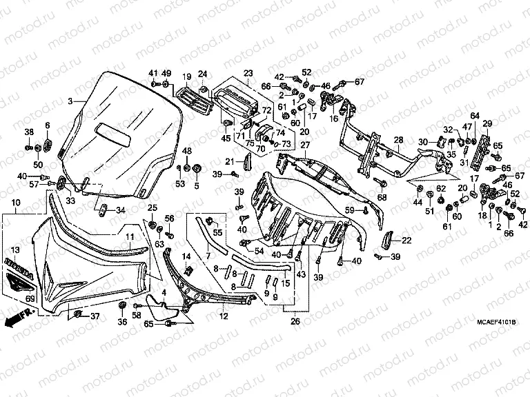 F-41-1 WINDSCREEN (GL1800C / D / E / F / G / H)