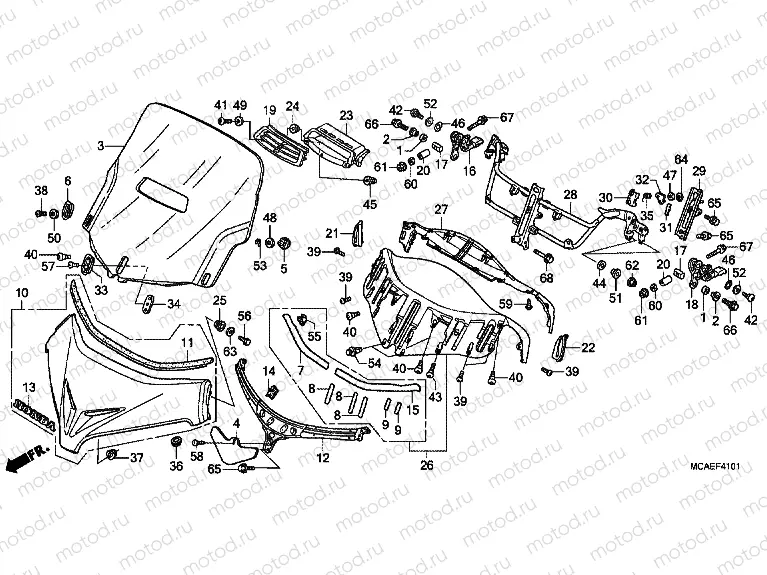 F-41-1 WINDSCREEN (GL1800C/D/E )
