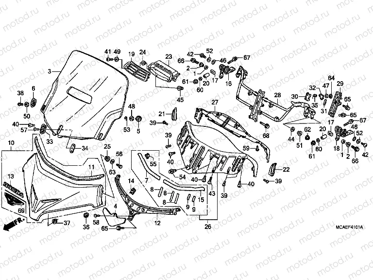 F-41-1 WINDSCREEN (GL1800C/D/E/F)
