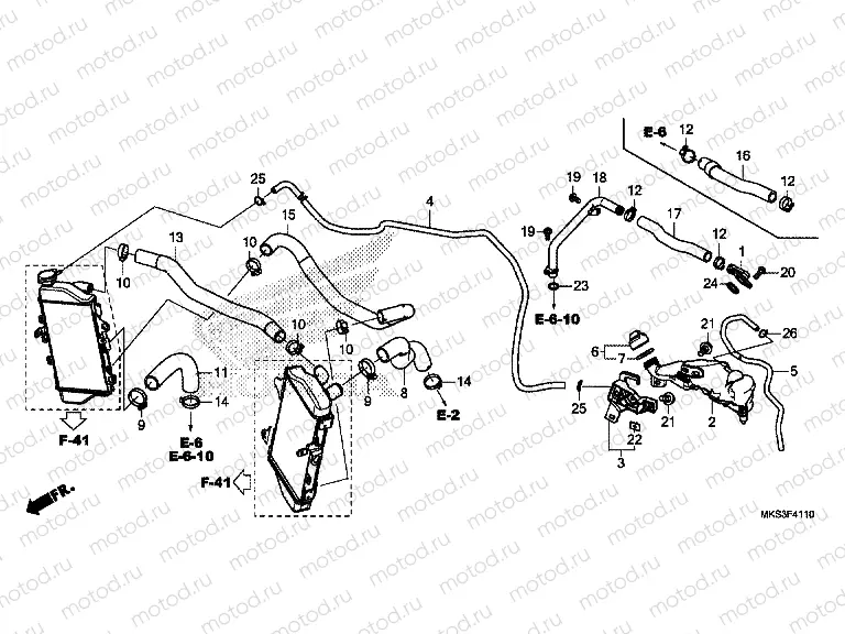 F-41-10 RADIATOR HOSE  & WATER PIPE