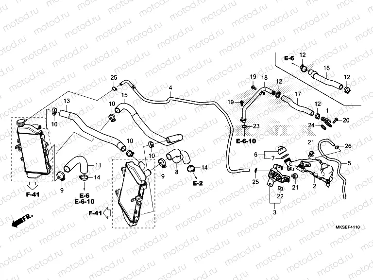 F-41-10 RADIATOR HOSE & WATER PIPE
