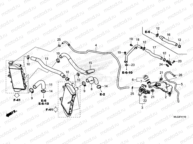 F-41-10 RADIATOR HOSE & WATER PIPE