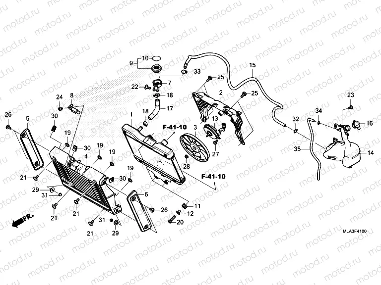 F-41 RADIATOR & RESERVE TANK