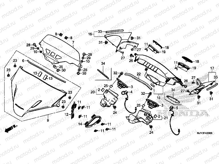 F-42 METER VISOR / SPEAKER UNIT