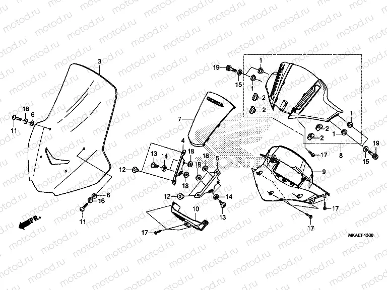 F-43 METER VISOR/WINDSCREEN