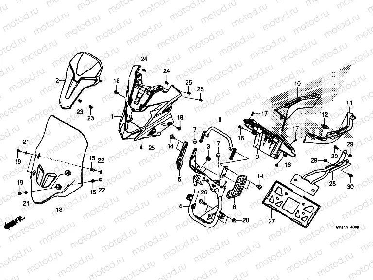 F-43 UPPER COVER & WINDSCREEN