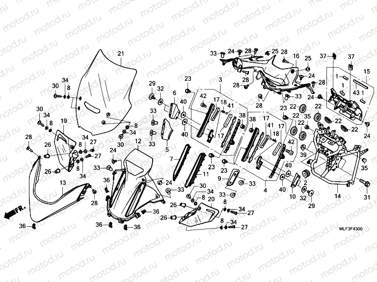 F-43 UPPER COWL/WINDSCREEN