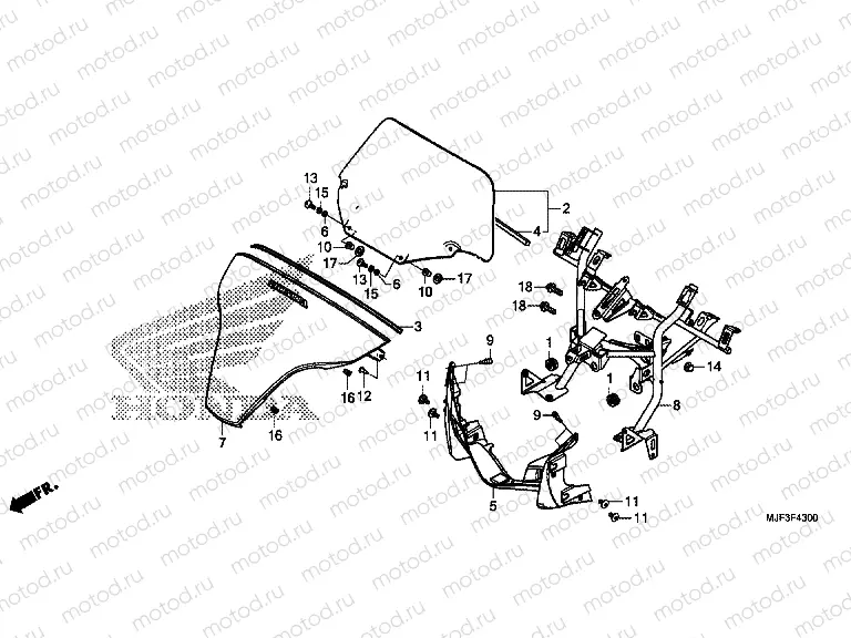 F-43 WINDSCREEN