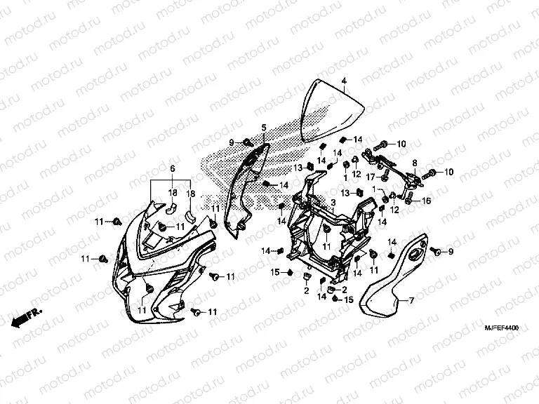 F-44 HEADLIGHT COVER