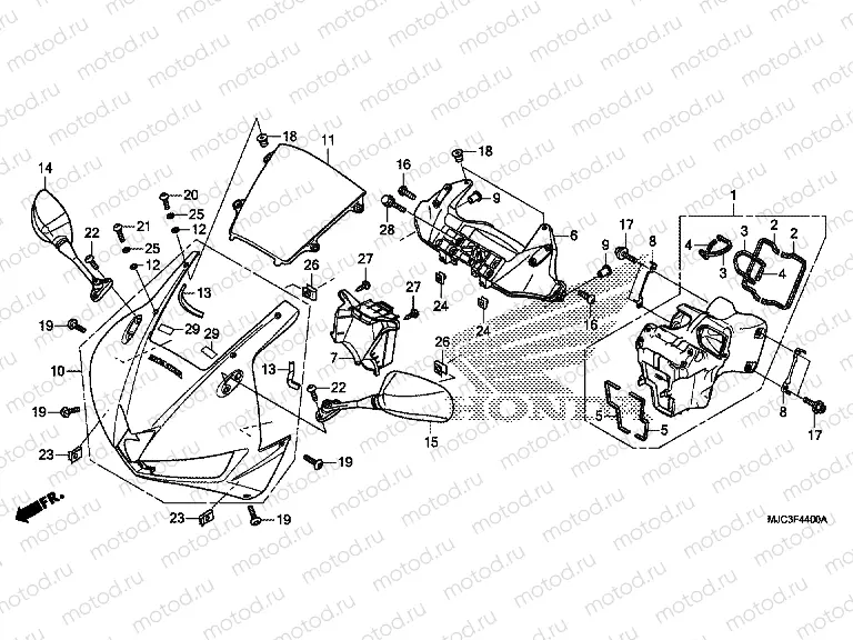 F-44 UPPER ENGINE HOUSING