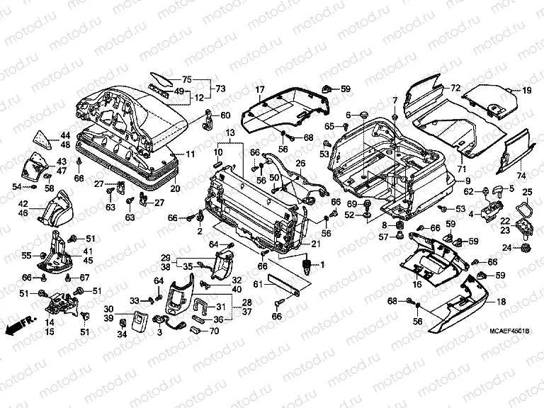 F-45-1 TRUNK BOX (GL1800C/D/E/F)
