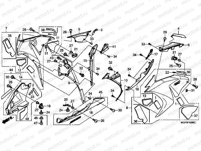 F-45 CENTRAL ENGINE HOUSING