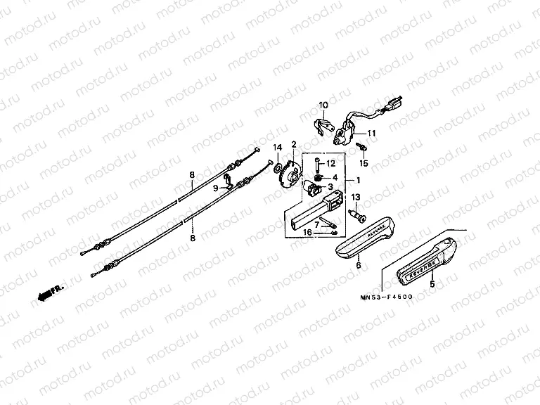 F-45 REVERSE SWITCH ROD / REVERSE CABLE