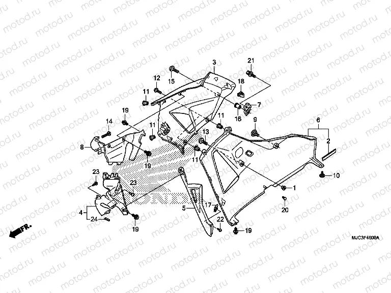 F-46 CENTER ENGINE / LOWER ENGINE (R)