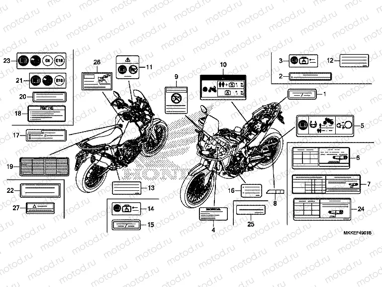 F-49-1 CAUTION LABEL (CRF1000A2/AL2/D2/DL2)