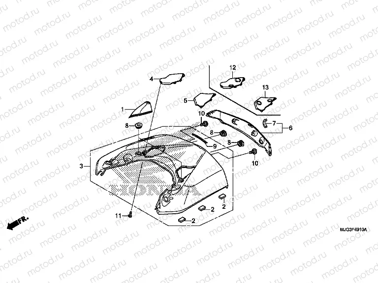 F-49-10 REAR CENTER TOP COVER