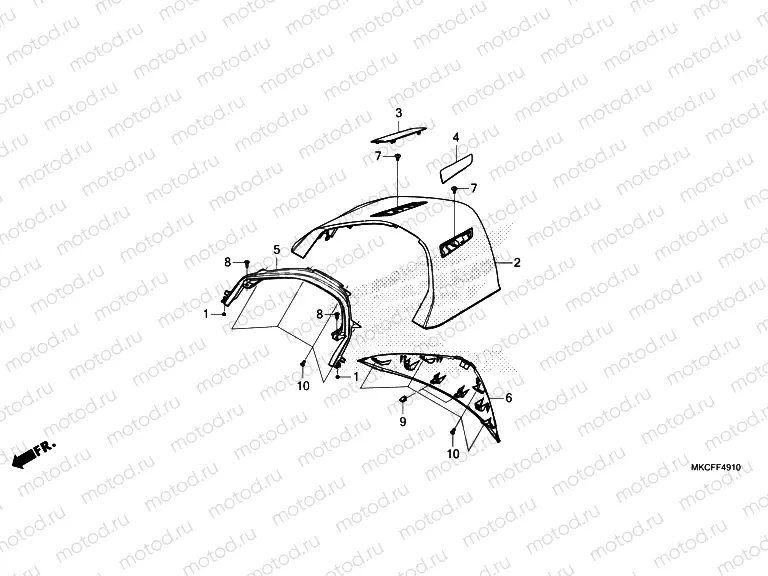 F-49-10 REAR CENTER TOP COVER