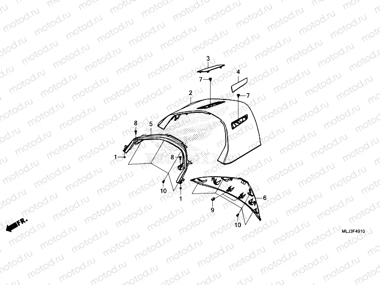 F-49-10 REAR CENTER TOP COVER