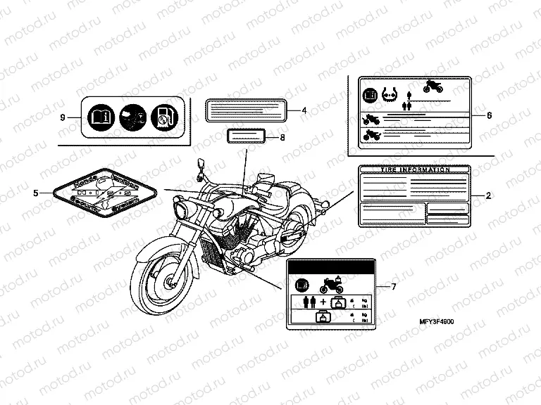 F-49 WARNING LABEL (VT1300CR / CRA)