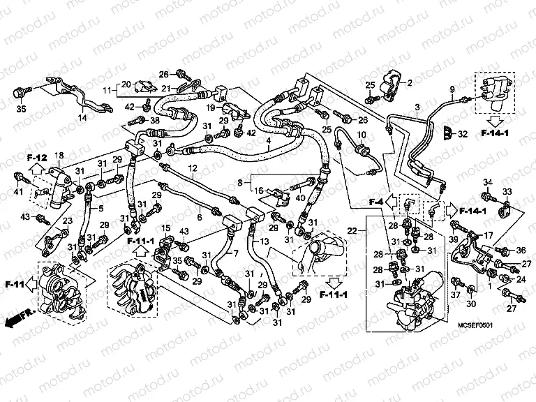 F-5-1 FRONT BRAKE HOSE (ST1300A)