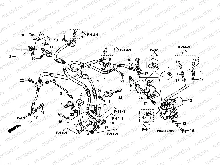 F-5-1 FRONT BRAKE HOSE (VFR800A)