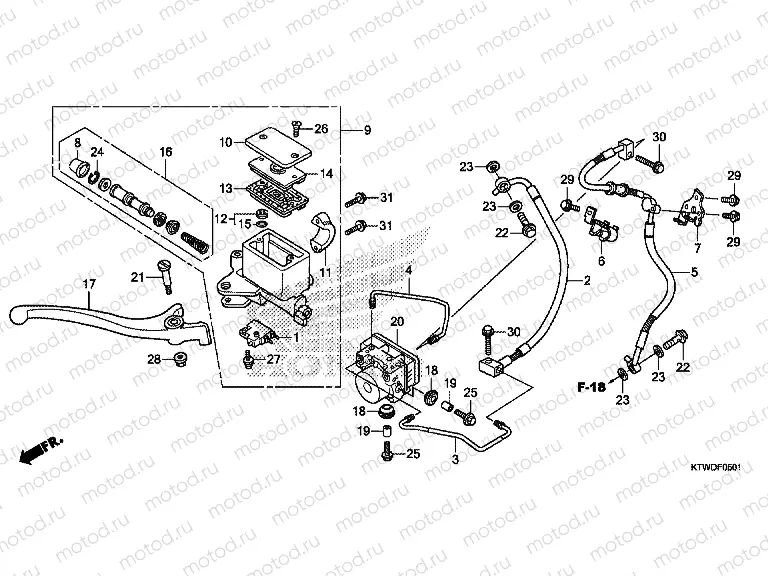 F-5-1 FRONT BRAKE MASTER CYLINDER (ABS)