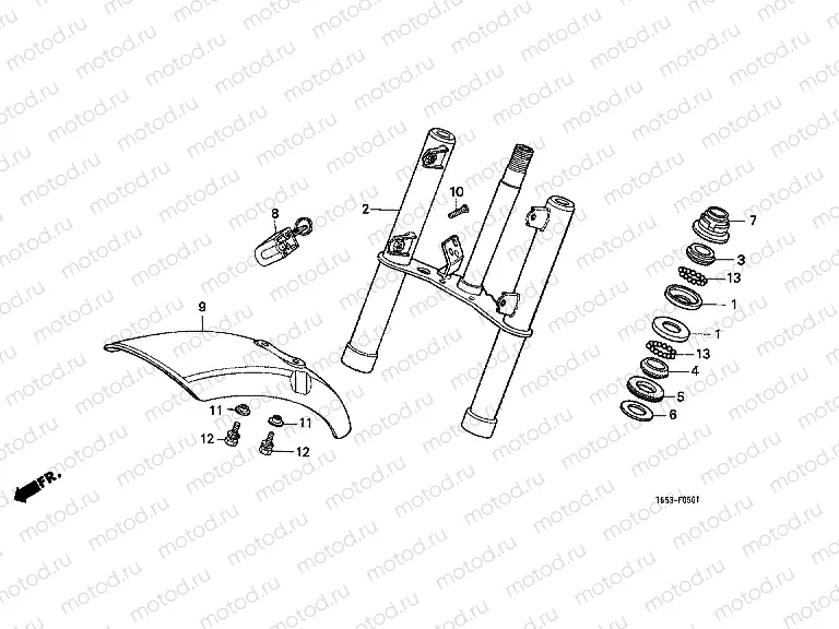 F-5-1 FRONT FORK / HORN (Z50G)
